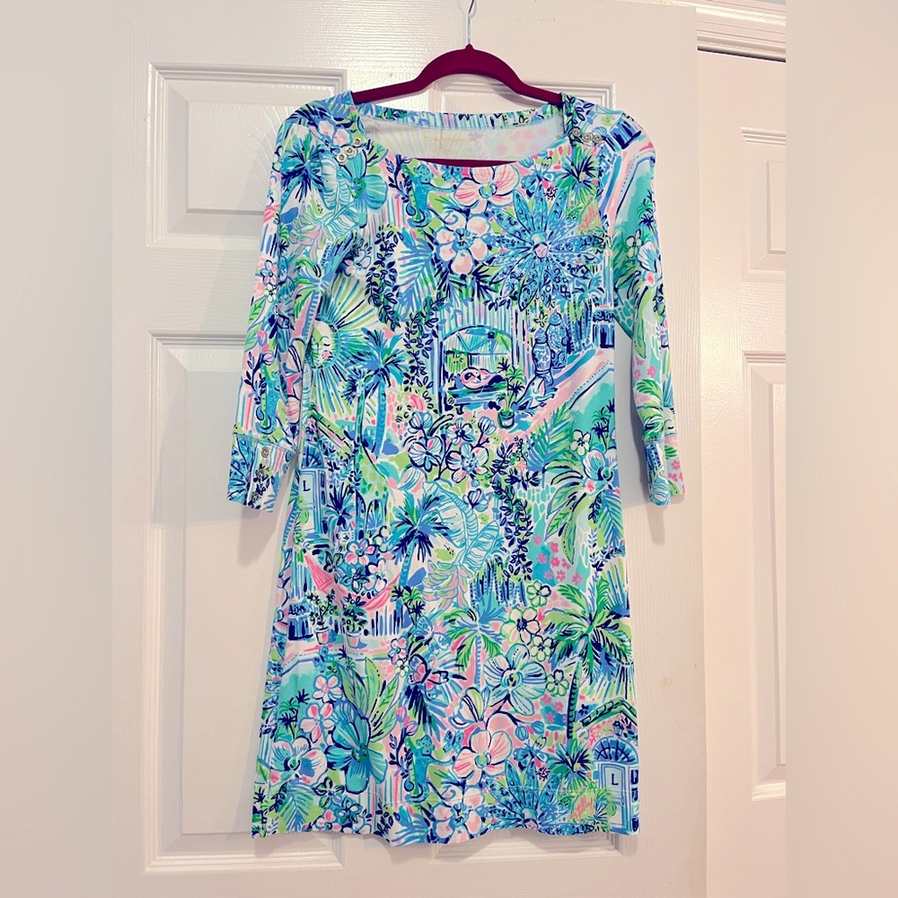 Lily Pulitzer 3/4 sleeve dress Palm Beach print